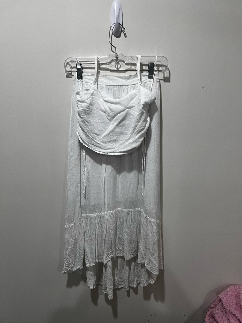 Hollister White Tiered Maxi Skirt Set
